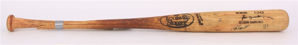 1991-95 Jose Oquendo St. Louis Cardinals Signed Louisville Slugger Professional Model Game Used Bat (MEARS LOA/METS Employee LOA)