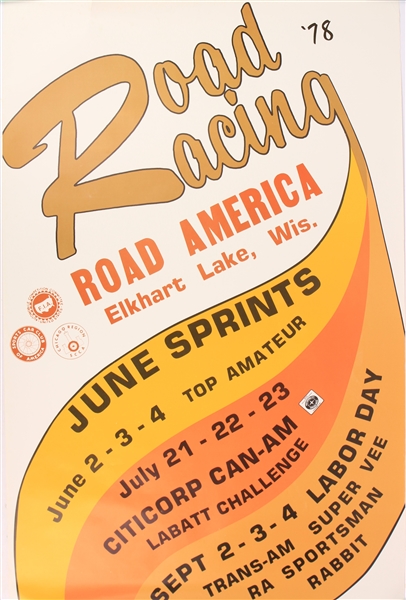 1970s Road America Elkhart Wisconsin Road Racing Posters (Lot of 7)