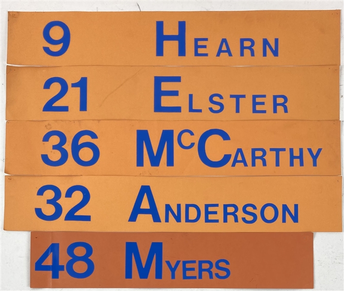 1980s New York Mets Locker Room Name Tags (Lot of 5)