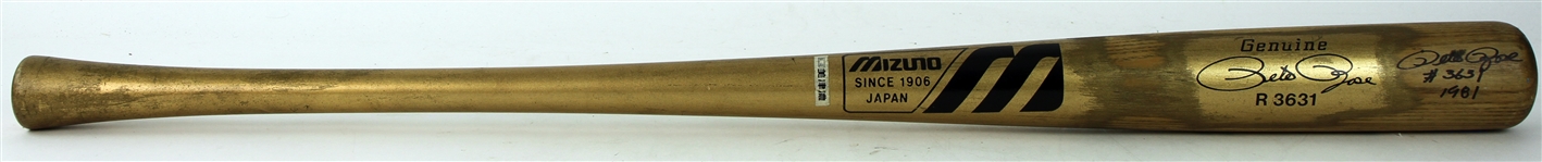 1981 VERY RARE Pete Rose Philadelpia Phillies Signed Mizuno Professional Model Game Used Bat (MEARS A10/JSA & PSA/DNA)