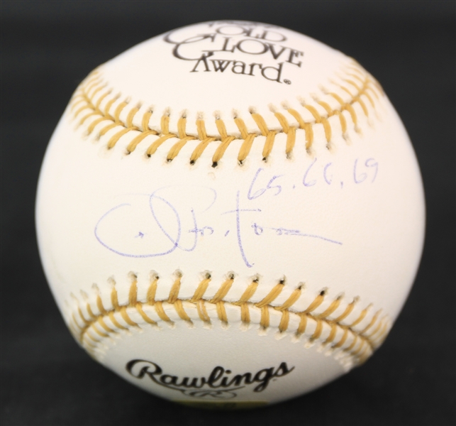 2000s Joe Pepitone New York Yankees Signed Gold Glove Award Baseball (JSA)