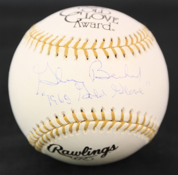 2000s Glenn Beckert Chicago Cubs Signed Gold Glove Award Baseball (JSA)