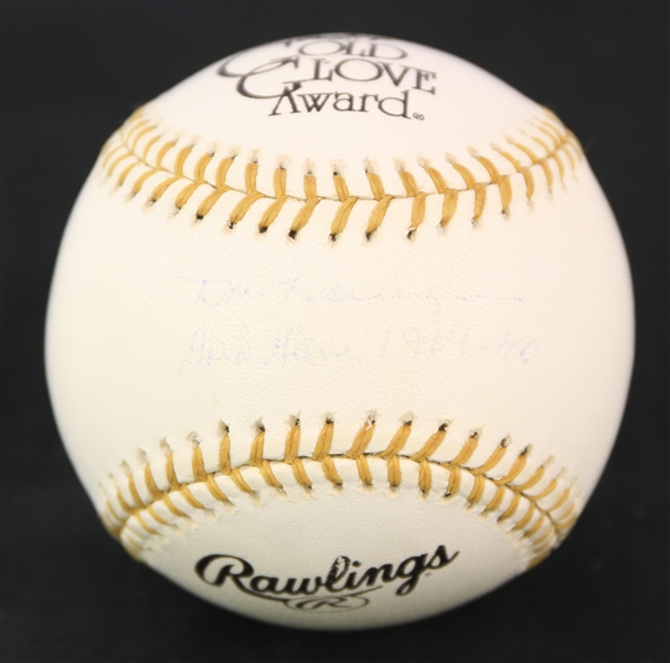 2000s Don Kessinger Chicago Cubs Signed Gold Glove Award Baseball (JSA)