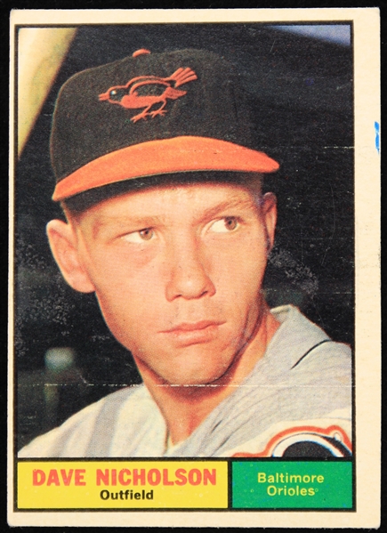 1961 Dave Nicholson Baltimore Orioles Topps Rookie Baseball Trading Card