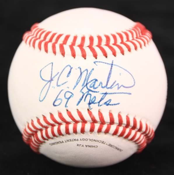 2000s JC Martin New York Mets Signed Baseball (JSA)