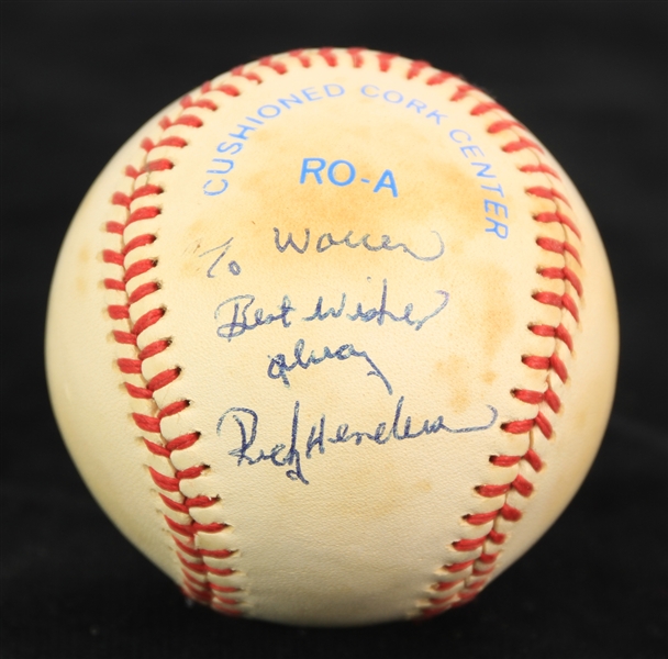 1982 Rickey Henderson Oakland Athletics Signed OAL MacPhail Baseball (JSA)