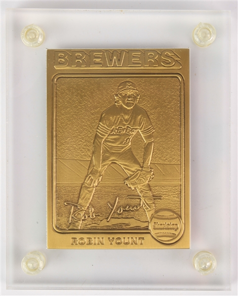 1993 Robin Yount Milwaukee Brewers Highland Mint Bronze 1975 Topps Baseball Trading Card