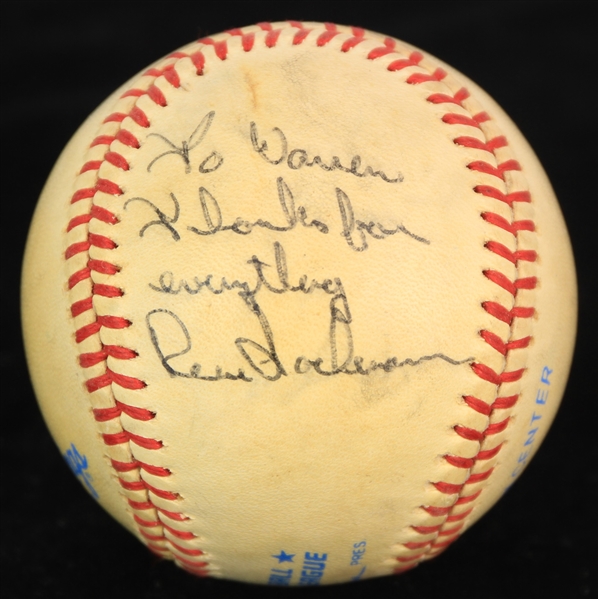 1985-86 Rene Lachemann Boston Red Sox Signed OAL Brown Baseball (JSA)