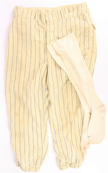 1965 Verlon Walker Chicago Cubs Game Worn Home Uniform Pants & Sanitary Socks (MEARS LOA)