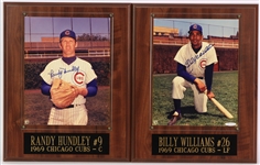 1969 Chicago Cubs Signed 12 x 15 Displays - Lot of 6 w/ Leo Durocher, Billy Williams, Randy Hundley & More (JSA)