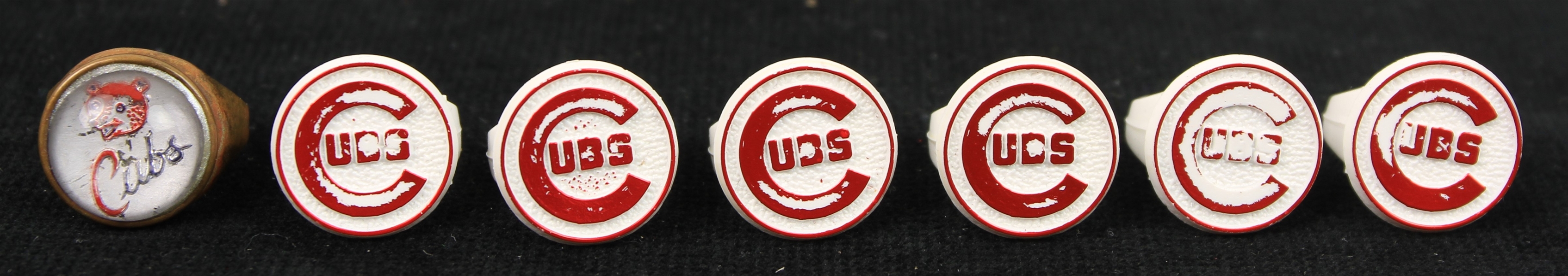 1960s-70s Chicago Cubs Souvenir Ring Collection - Lot of 7