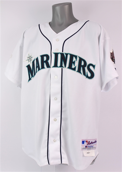 2001 Lou Piniella Seattle Mariners Game Worn Home Jersey (MEARS LOA)