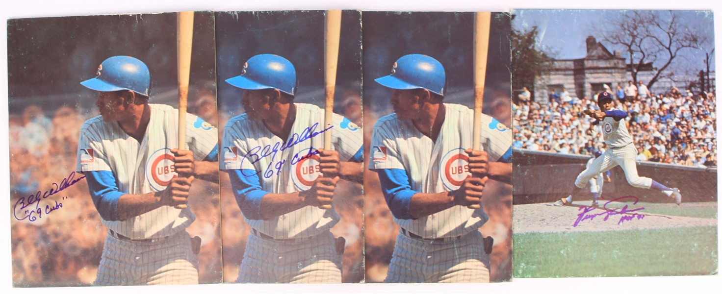 1969 Billy Williams Fergie Jenkins Chicago Cubs 11" x 14" Mounted Photos - Lot of 4 w/ 3 Signed (JSA)