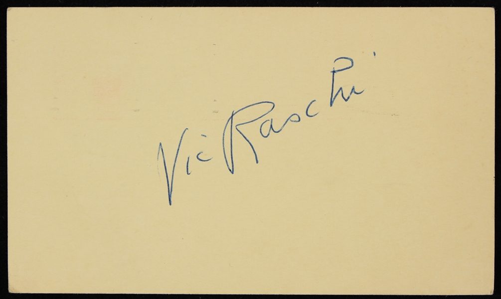 1952 Vic Raschi New York Yankees Signed Postcard (JSA)