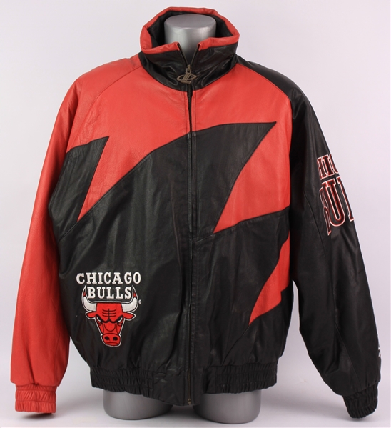 1990s Chicago Bulls Logo Athletic Leather Jacket