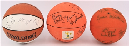 1970's-2000's Milwaukee Bucks Team Signed Basketballs - Lot of 3 w/ Brian Winters, Marques Johnson, Jack Sikma, Sidney Moncrief, Mo Williams & More (JSA)