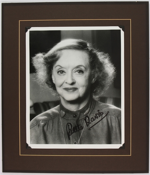 1970s Bette Davis Signed 12" x 14" Matted Photograph (JSA)