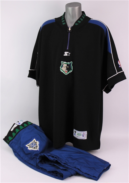 1996-97 Stojko Vrankovic Minnesota Timberwolves Warm Up Suit w/ Shooting Shirt & Pants (MERAS LOA)