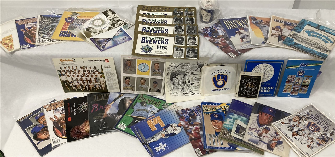 1970s-1990s Milwaukee Brewers Yearbooks, Programs, Magazines & more (Lot of 30+)