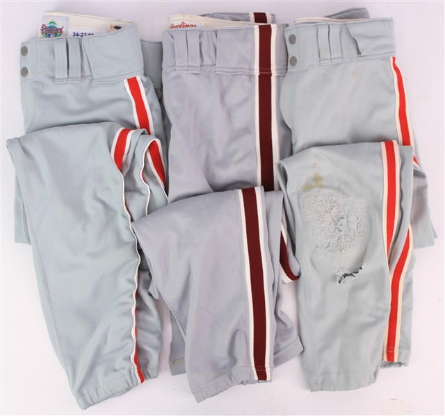 1989-99 Philadelphia Phillies Game Worn Road Uniform Pants - Lot of 3 w/ Doug Glanville, Bobby Thigpen & More (MEARS LOA/METS Employee LOA)