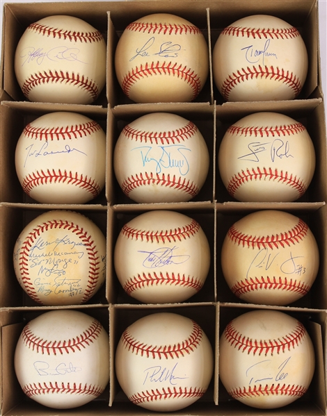 1990s-2000s Signed Baseball Collection - Lot of 12 w/ Randy Johnson, Tommy Lasorda, Darryl Strawberry & More (JSA/Mets Employee LOA)