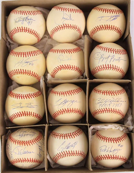 1990s-2000s Signed Baseball Collection - Lot of 12 w/ Larry Walker, Billy Williams, Dusty Baker, Craig Biggio & More (JSA/Mets Employee LOA)
