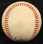 1986 New York Mets Boston Red Sox Shea Stadium World Series Game Used OWS Ueberroth Baseball Signed by Lenny Dykstra, Jesse Orosco & More (MEARS LOA/JSA/Mets Employee LOA)