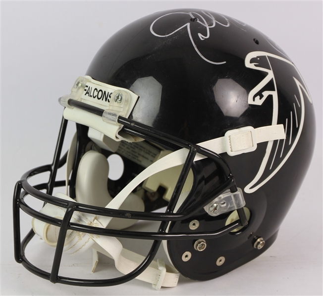 1995-96 Eric Metcalf Atlanta Falcons Signed Game Worn Helmet (MEARS LOA/JSA)