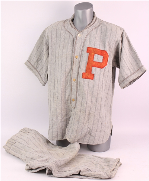 1920s-30s Game Worn P. Goldsmith Sons Co. Flannel Baseball Uniform w/ Jersey & Pants (MEARS LOA)