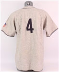1940's Game Worn Wilson Flannel Baseball Jersey w/ Stars & Stripes Patch (MEARS LOA)