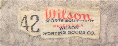 1940's Game Worn Wilson Flannel Baseball Jersey w/ Stars & Stripes Patch (MEARS LOA)