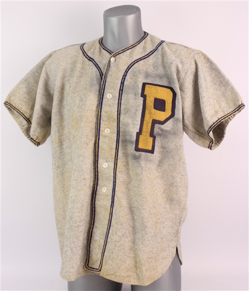 1950s Game Worn Flannel Baseball Jersey (MEARS LOA)