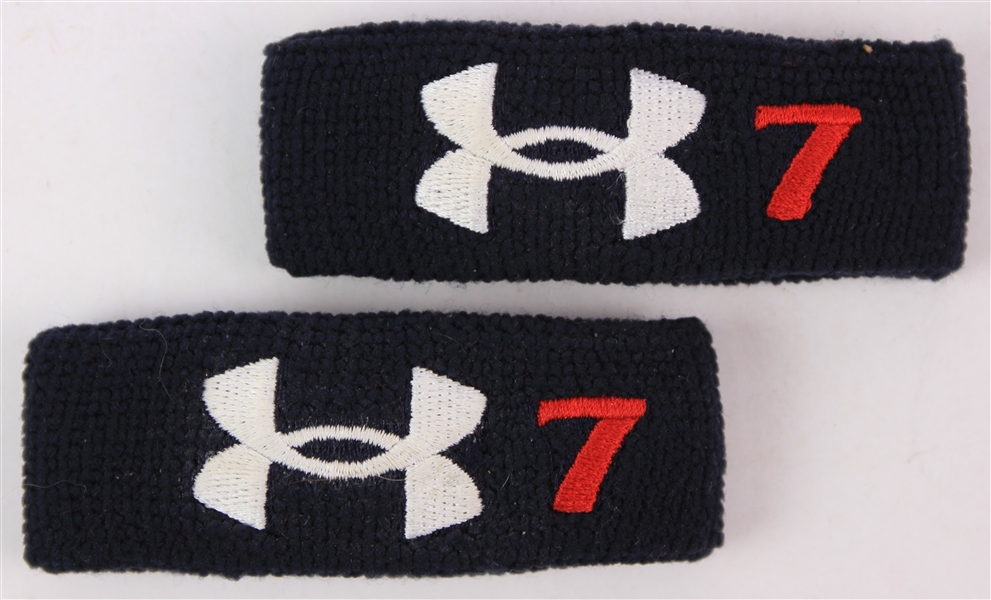 2007 Kenny Lofton Cleveland Indians Under Armour Wristbands - Lot of 2 (MEARS LOA)