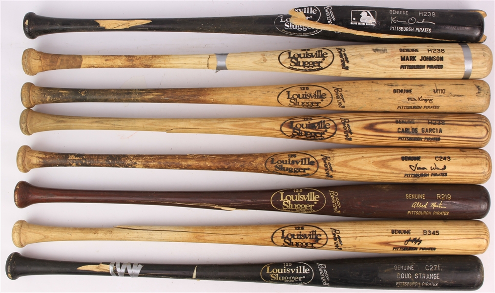1990s-2000s Pittsburgh Pirates Louisville Slugger Professional Model Game Used Bats - Lot of 8 w/ Jeff King, Al Martin, Turner Ward & More (MEARS LOA/Mets Employee LOA)