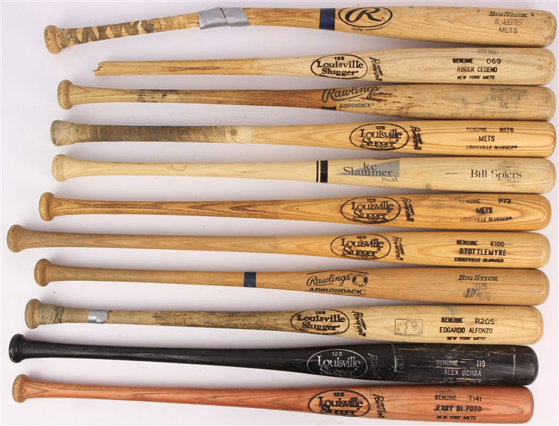 1990s-2000s New York Mets Professional Model Game Used Bat Collection - Lot of 11 w/ Edgardo Alfonzo, Jerry DiPoto, Jose Vizcaino & More (MEARS LOA/Mets Employee LOA)