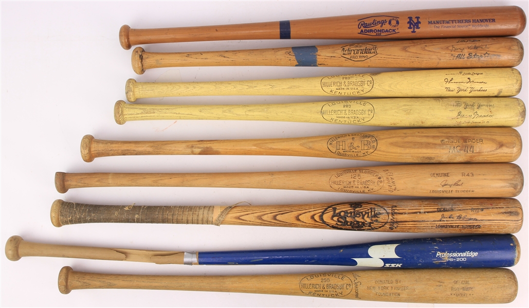1970s-90s Store Model Baseball Bat Collection - Lot of 9 w/ Jackie Robinson, Johnny Bench, Thurman Munson & More