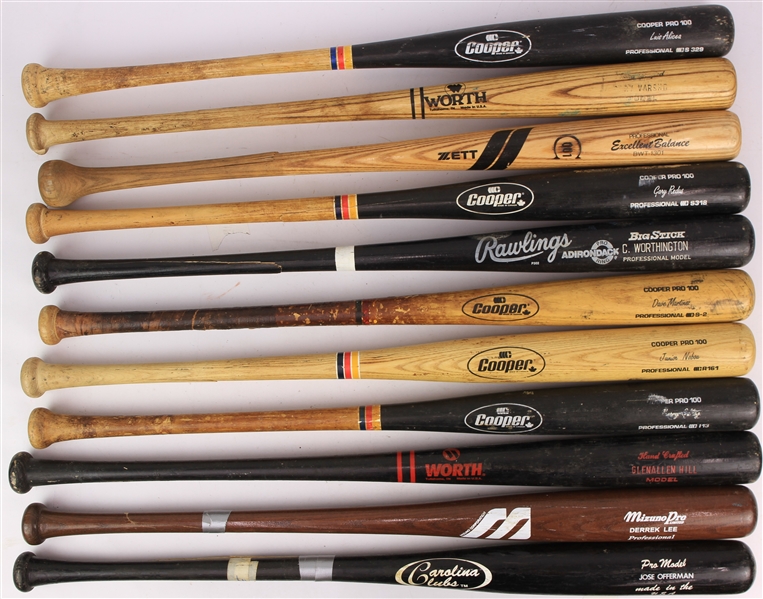 1980s Professional Model Game Used Bat Collection - Lot of 22 w/ Con Hayes, Derrek Lee, Shane Spencer & More (MEARS LOA/Mets Employee LOA)