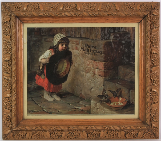 1900 Pabst Malt Extract "Babys First Adventure" Herman Kaulbach 14x16 Framed Art 