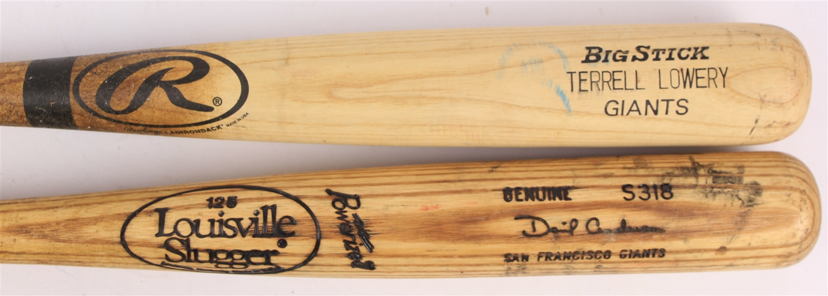 1991-2000 Dave Anderson Terrell Lowery San Francisco Giants Professional Model Game Used Bats - Lot of 2 (MEARS LOA/Mets Employee LOA)