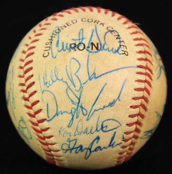 1985 New York Mets Team Signed ONL Feeney Baseball w/ 20 Signatures Including Dwight Gooden, Gary Carter, Keith Hernandez & More (JSA/Mets Employee LOA)