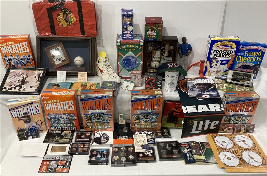 1980s-90s Baseball, Football, Basketball Trading Cards, Photos, Pinback Buttons, & more (Lot of 2000+)