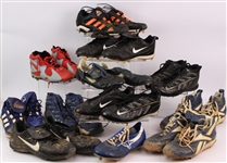 1980s-2000s Shea Stadium Game Worn Cleats Collection - Lot of 11 Pairs (MEARS LOA/Mets Employee LOA)