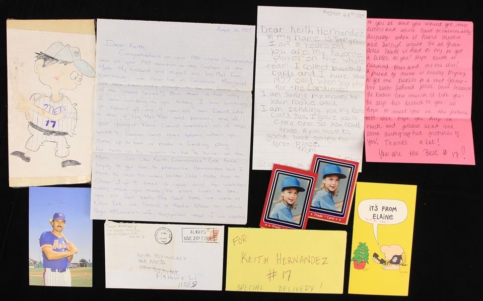 1987 Keith Hernandez New York Mets Fan Letters & more