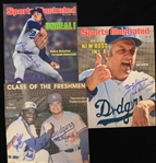 1977-81 Fernando Valenzuela Tommy Lasorda Tim Raines Signed Pages - Lot of 3 (JSA)