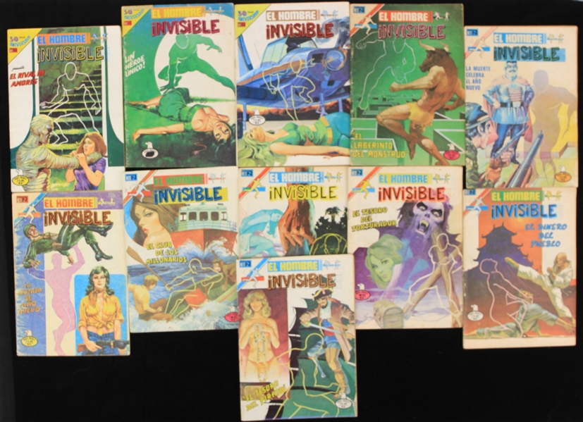 1979-80 El Hombre Invisible Spanish Language Comic Books - Lot of 11