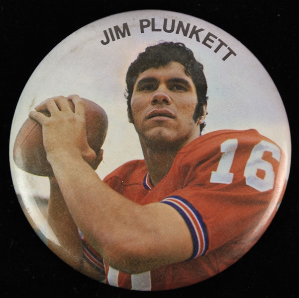 1971-75 Jim Plunkett New England Patriots 3.5" Pinback Button