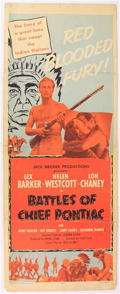 1952 Battles of Chief Pontiac 14" x 36" Movie Poster