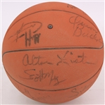 1981-82 Milwaukee Bucks Team Signed Logo Basketball w/ 13 Signatures Including Don Nelson, Sidney Moncrief, Marques Johnson & More (JSA)