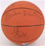 1981-82 Milwaukee Bucks Team Signed Logo Basketball w/ 13 Signatures Including Don Nelson, Sidney Moncrief, Marques Johnson & More (JSA)