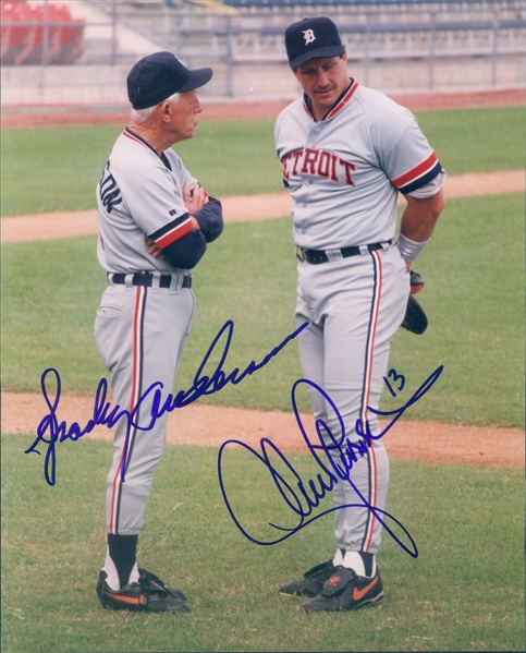 1980s Sparky Anderson Lance Parrish Detroit Tigers Signed 8" x 10" Photo (JSA)